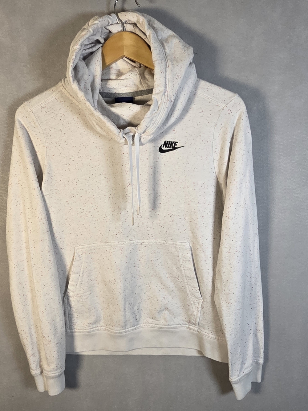 Nike cowl neck hoodie with a subtle confetti-like speckled pattern (S589)